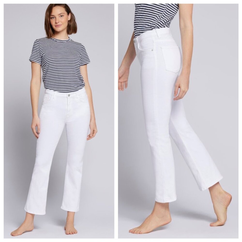 Current/Elliott Women's White Crop Flare Jeans, Size 28 - Picture 13 of 13